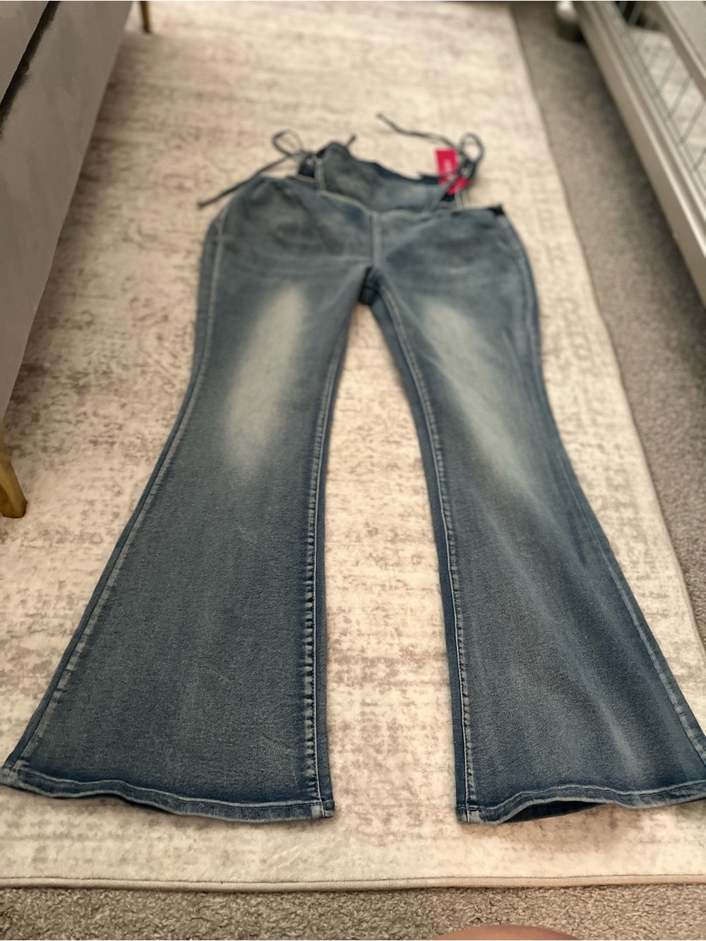 SHEIN Washed Blue Flare Jeans